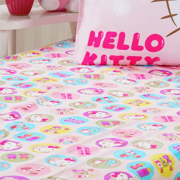 Imagem de Jogo de Cama Solteiro Infantil Lençol Menina Hello Kitty 2 Peças Estampado Personagens - Com Elástico