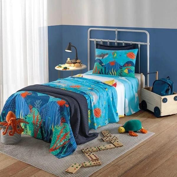 Imagem de Jogo De Cama Solteiro Kids Priori Sea Fun 130 Fios Dohler