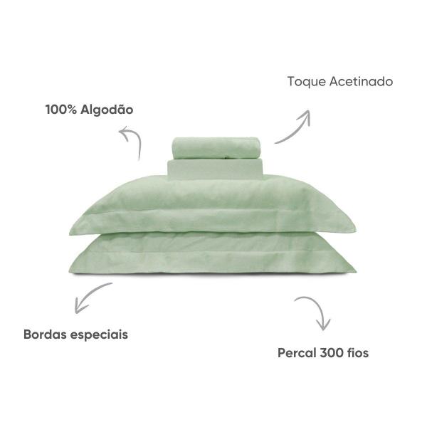 Imagem de Jogo de Cama Solteiro Liso Nobless Percal 300 Fios 100% Algodão Appel Home