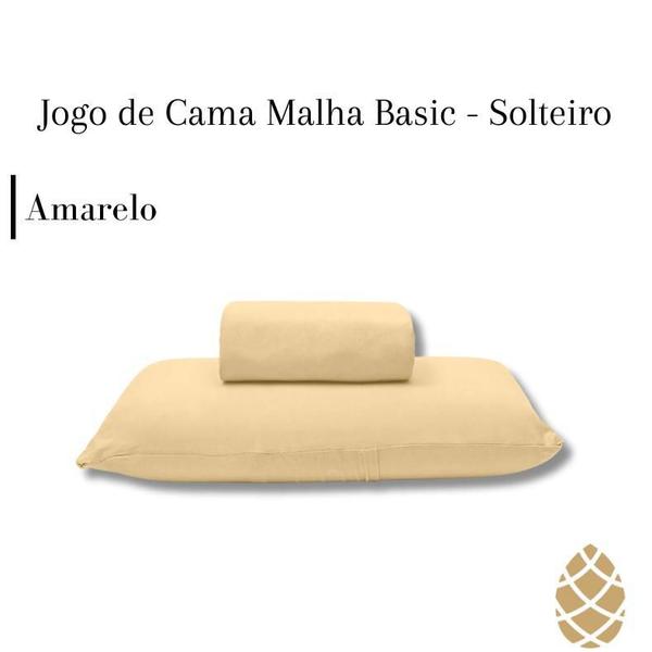 Imagem de Jogo de Cama Solteiro Malha Basic Buettner Amarelo  100% Algodão