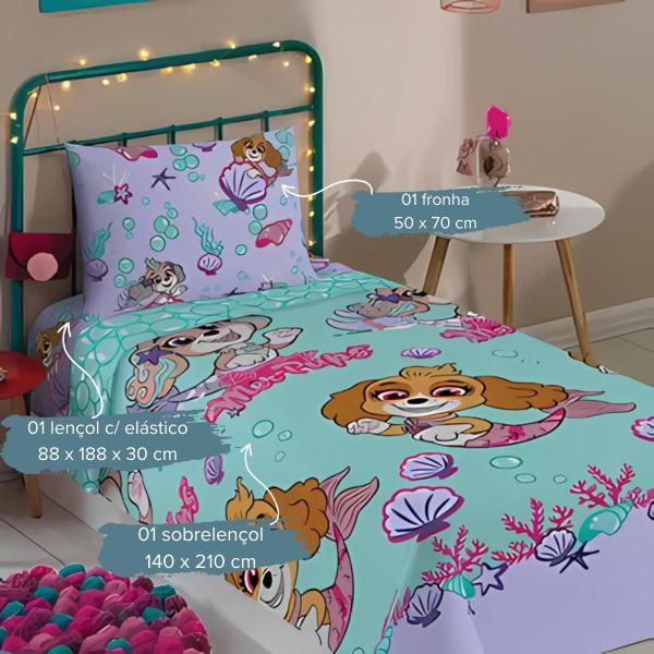 Imagem de Jogo de Cama Solteiro Microfibra 3 Peças Estampado Infantil