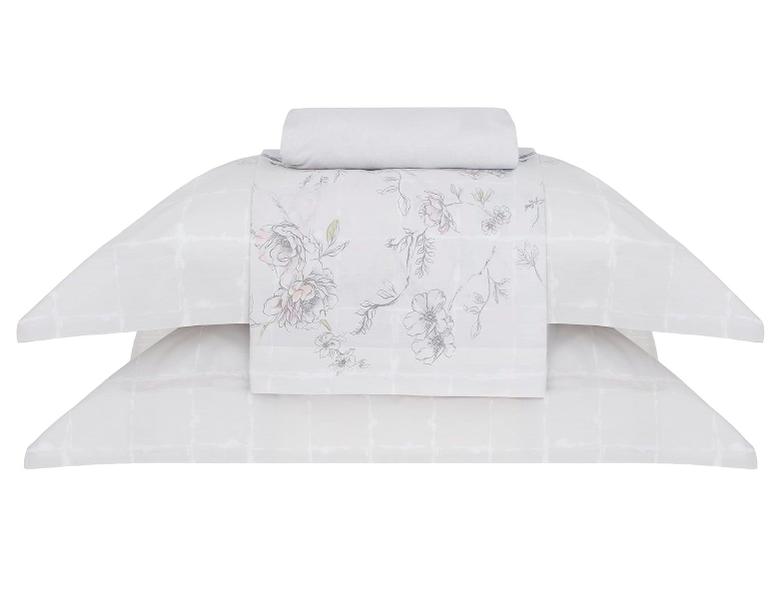 Imagem de Jogo de Cama Super King Percalle Naturale Buddemeyer 180 Fios Penteado