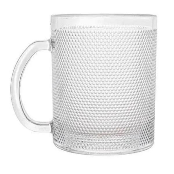 Imagem de Jogo de caneca de vidro grande 320ml com 3 peças para café, chá ou cappuccino - Lyor