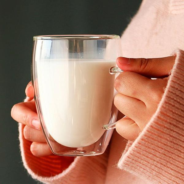 Jogo de Canecas 2 Peças Vidro Parede Dupla 350ml Para Chá Café - Hauskraft Imagem de Jogo de Canecas 2 Peças Vidro Parede Dupla 350ml Para Chá Café