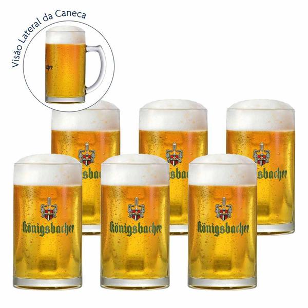 Imagem de Jogo de Canecas de Chopp Frases Konigsbacher 0.4 Vidro 490ml