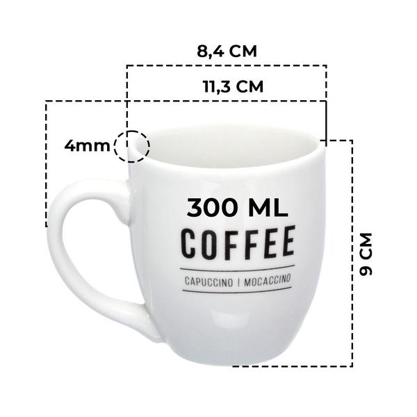 Imagem de Jogo De Canecas De Porcelana Branca Para Café Com Leite 300ml - 2 Peças