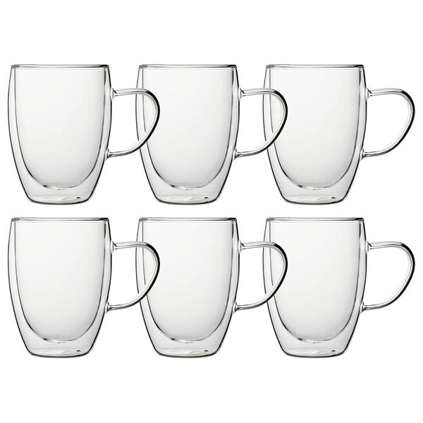 Jogo De Canecas Parede Dupla 350ml Para Café Com Leite Chá 6 Unidades - Hauskraft Imagem de Jogo De Canecas Parede Dupla 350ml Para Café Com Leite Chá 6 Unidades