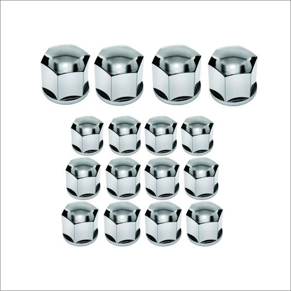 Jogo De Capa Cromado Para Parafuso Da Roda 17mm Sextavado - 16 Peças - Shekparts Imagem de Jogo De Capa Cromado Para Parafuso Da Roda 17mm Sextavado - 16 Peças