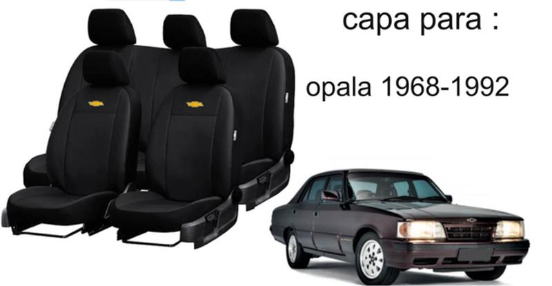 Imagem de Jogo de Capas de Couro de Luxo para Opala 1985 - Couro Impermeável + Chaveiro + Capa de Volante