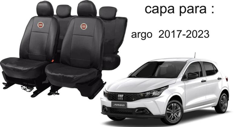 Imagem de Jogo de Capas de Couro para Argo 2017 a 2024 - Couro Premium de Luxo + Chaveiro + Capa de Volante