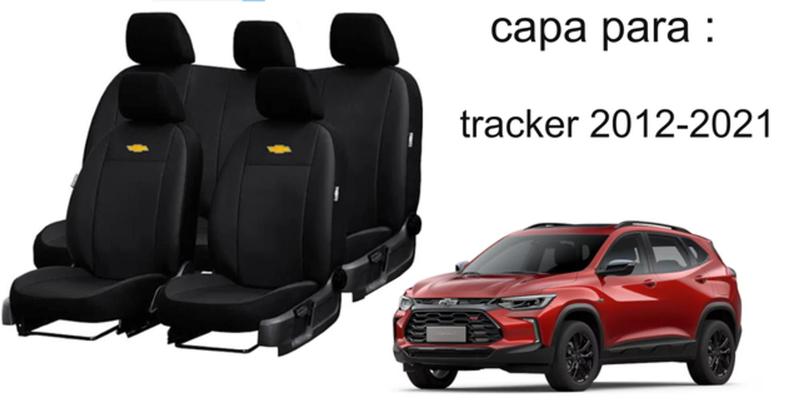 Imagem de Jogo de Capas de Couro para Tracker 2018 - Couro Impermeável + Chaveiro + Capa de Volante