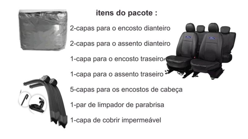 Imagem de Jogo de Capas para Fiesta 13-21: Capa de Couro + Capa de Cobrir + Limpador de Parabrisa