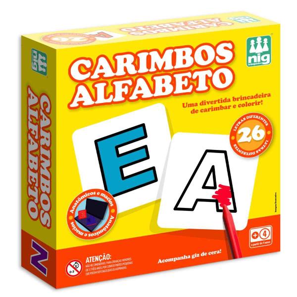 Imagem de Jogo De Carimbos Infantil 26 Letras Do Alfabeto Para Colorir  Nig Brinquedos  Crianças +4 Anos