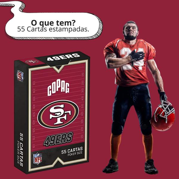 Imagem de Jogo de Cartas Baralho NFL San Francisco 49ERS 55 Cartas Copag - 34589