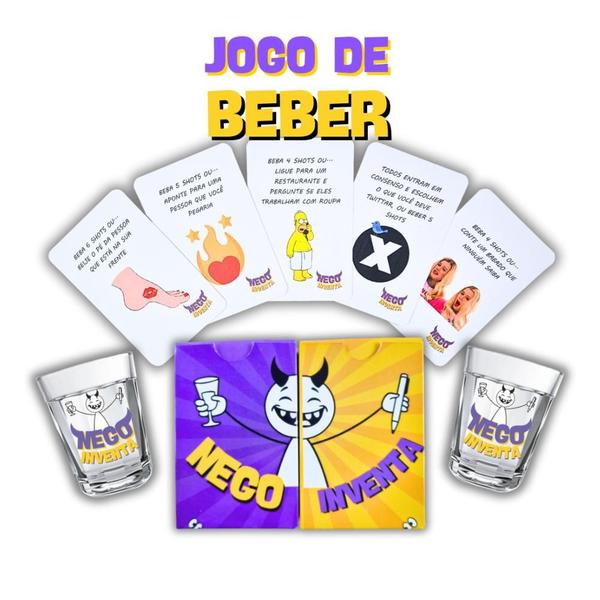 Imagem de Jogo de Cartas Drinking Game com Copos de Shot - Nego Inventa