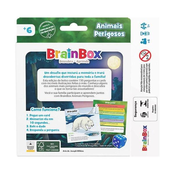 Imagem de Jogo De Cartas Educativo Brainbox Pocket: Animais Perigosos