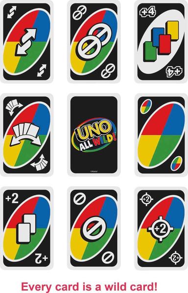 Imagem de Jogo de cartas Mattel Games UNO All Wild Card Family 2-10 jogadores