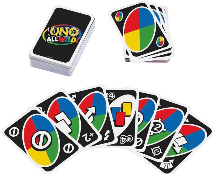 Imagem de Jogo de cartas Mattel Games UNO All Wild Card Family 2-10 jogadores