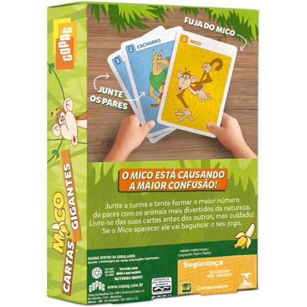 Jogo de Cartas Mico com 25 Cartas Gigantes - Diversão em Grande Estilo - Copag Imagem de Jogo de Cartas Mico com 25 Cartas Gigantes - Diversão em Grande Estilo