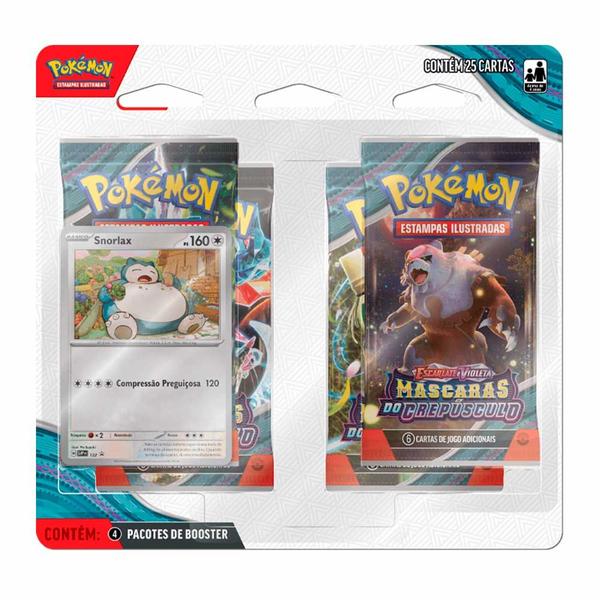 Imagem de Jogo de Cartas - Pokémon Blister Quadruplo - Máscaras de Crepúsculo - Snorlax - Copag