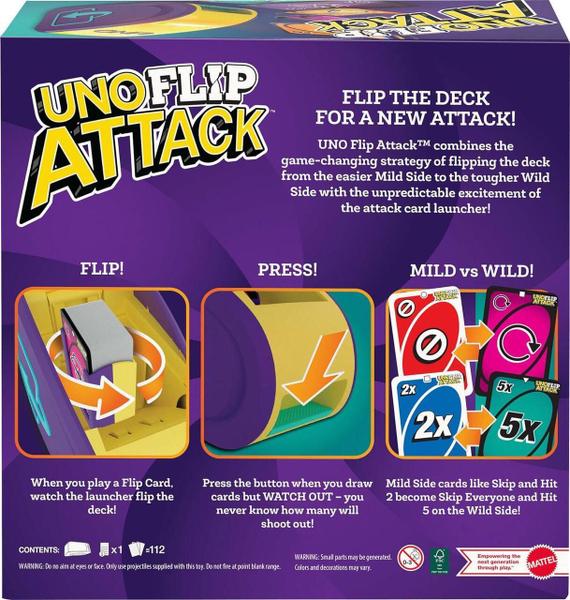 Imagem de Jogo De Cartas Uno Flip Attack Com Lançador De Cartas Mattel