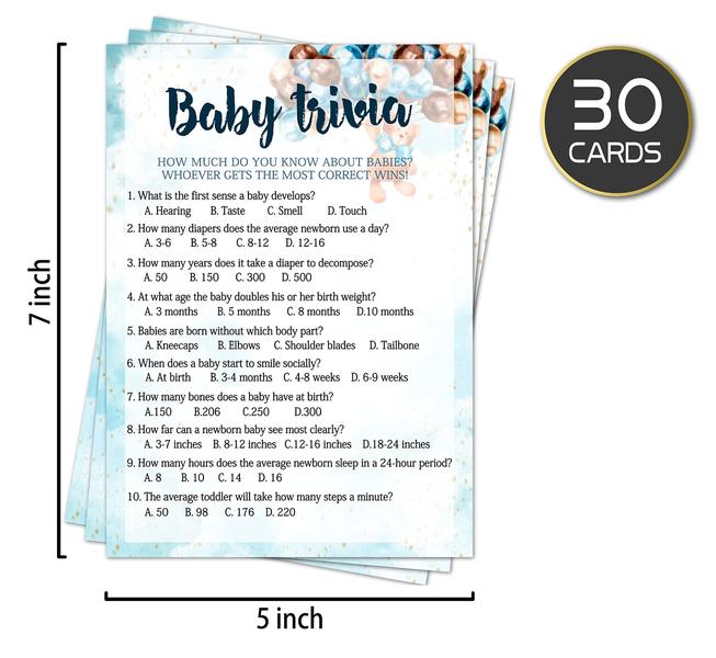 Imagem de Jogo de chá de bebê Yuansail Baby Trivia com 30 cartas de jogo