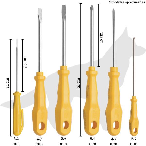 Imagem de Jogo De Chave De Fenda e Phillips Tramontina Com 6 Peças