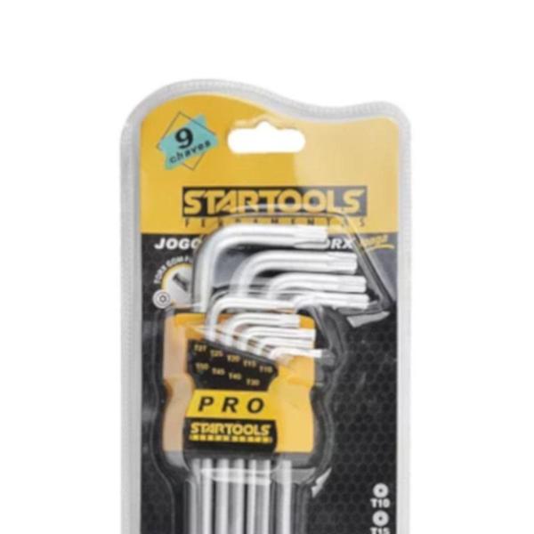 Imagem de Jogo de chave hexalobular longa T10 a T50 com 9 peças - AR0037 - Startools