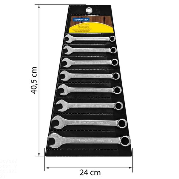 Imagem de Jogo de Chaves Combinadas Tramontina Basic com Corpo em Aço Especial Cromado  8 Peças