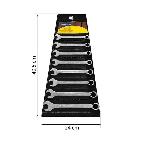 Imagem de Jogo de Chaves Combinadas Tramontina Basic com Corpo em Aço Especial Cromado  8 Peças