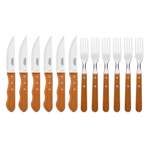 Imagem de Jogo De Churrasco Inox 12pc Garfo Faca Dynamic - Tramontina