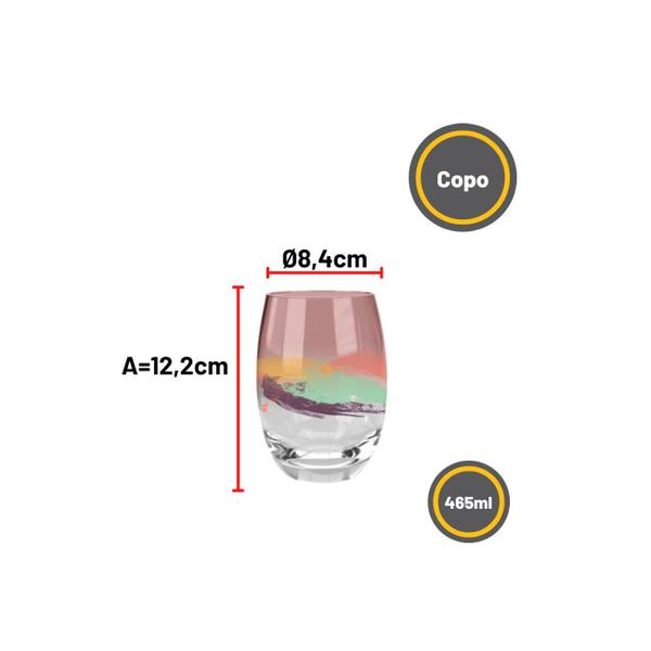 Imagem de Jogo De Copo Art Aruba Vidro 465ml - Kit 6 Peças