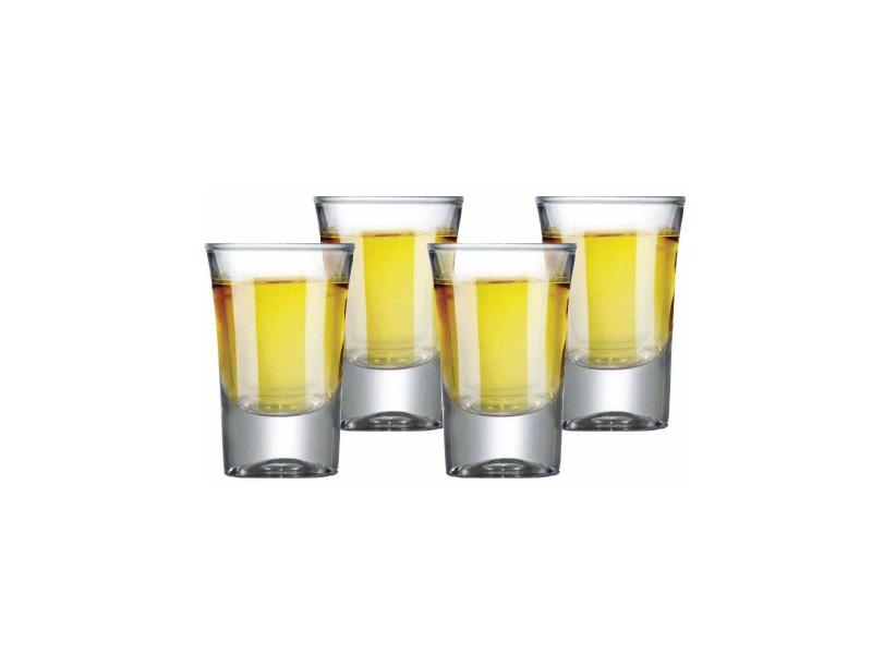 Imagem de Jogo de Copo de Vidro Shot Para Cachaça 40ml 4 Pcs - Ruvolo