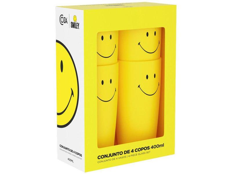 Imagem de Jogo de Copos Amarelos 400ml 4 Peças Coza - Smiley