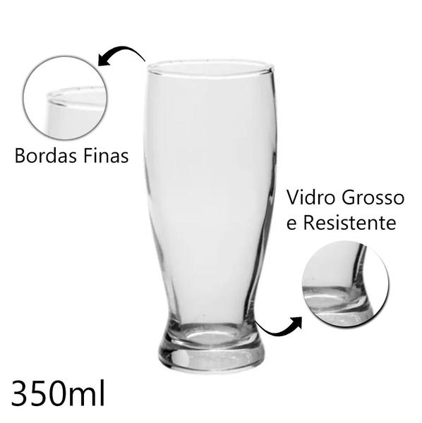 Imagem de Jogo de Copos de Vidro 24 peças Tulipa Chopp Cerveja 350ml