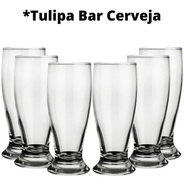 Imagem de Jogo de Copos de Vidro 24 peças Tulipa Chopp Cerveja 350ml