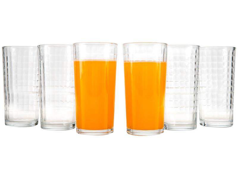 Jogo de Copos de Vidro 255ml 6 Peças Haus Concept Waffle