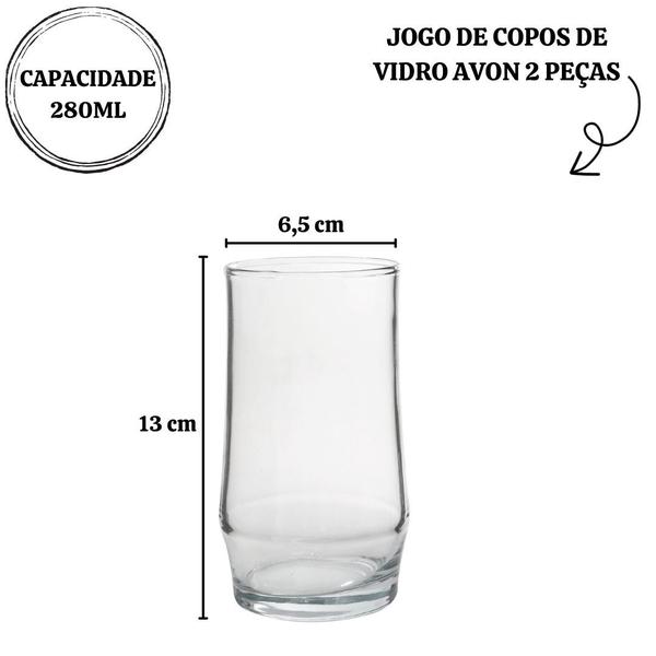 Imagem de Jogo de copos de vidro avon 2 peças 280ml