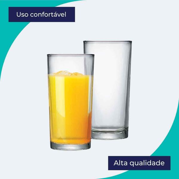 Imagem de Jogo de Copos de Vidro Long Drink Para Água e Suco 255ml 4 Pcs - Ruvolo