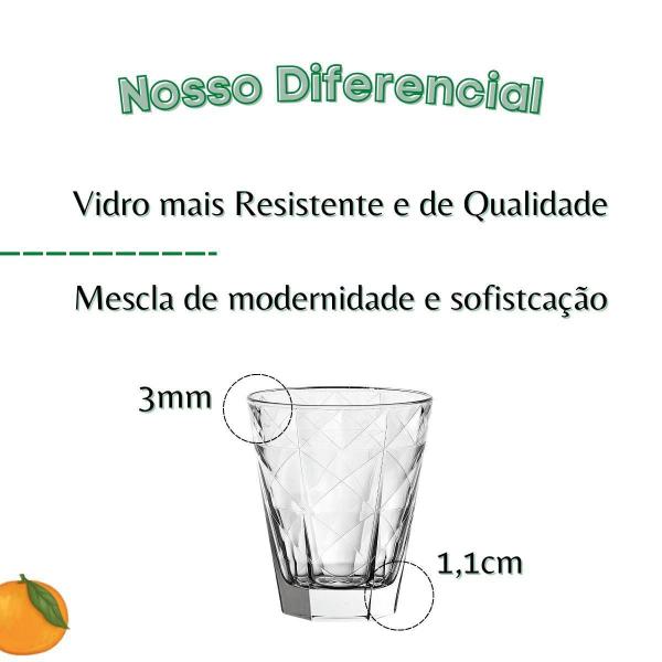 Imagem de Jogo De Copos Em Vidro Kit 6 Peças Cozinha Água Suco Drink