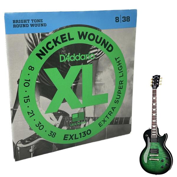 Imagem de Jogo De Cordas 08 Guitarra Nickel Wound Daddario Exl130 Leve