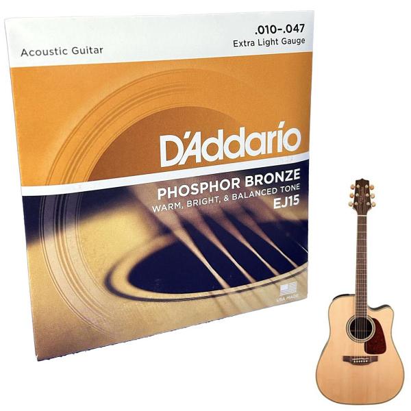 Imagem de Jogo de Cordas D'Addario Phosphor 010 Bronze p/ Violão EJ15