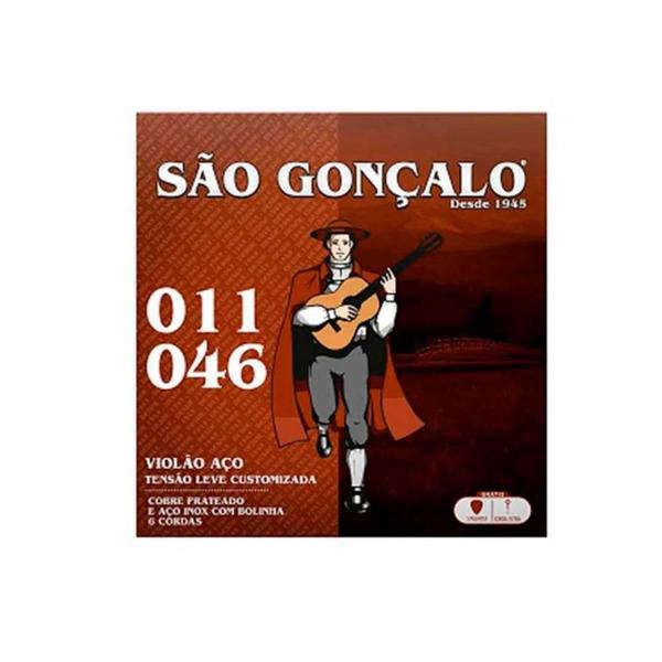 Imagem de Jogo De Cordas P/violão Aço C/bolinha 011" - 046" São Gonçalo F108