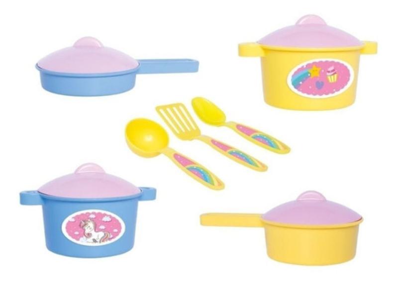 Imagem de Jogo de Cozinha Panelinhas Unicornio Unika 7 pcs - Samba Toy