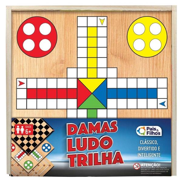 Imagem de Jogo de Damas Ludo e Trilha Pais e Filhos