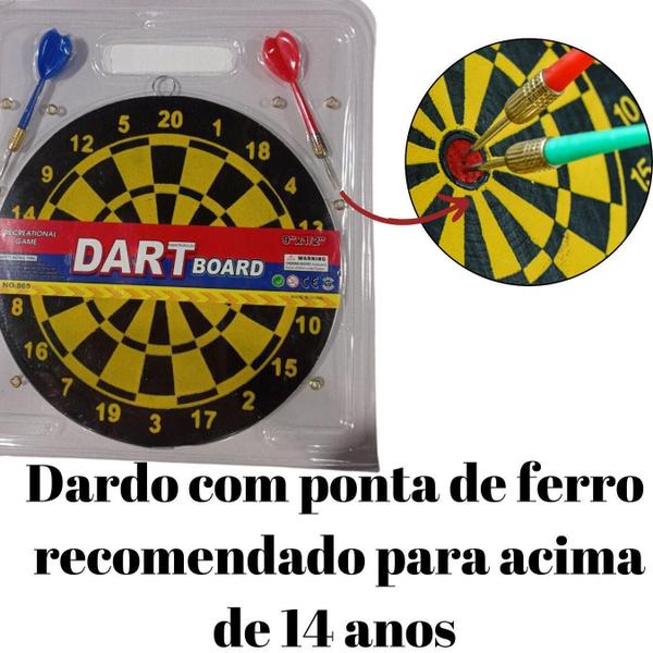 Imagem de Jogo De Dardos Profissional 23Cm Kit Alvo E 2 Dardos