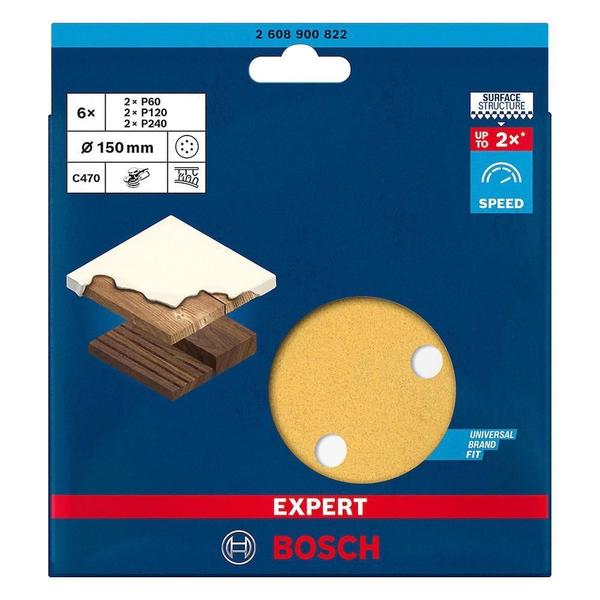 Imagem de Jogo De Discos De Lixa Bosch Expert C470 150Mm G60/120/240