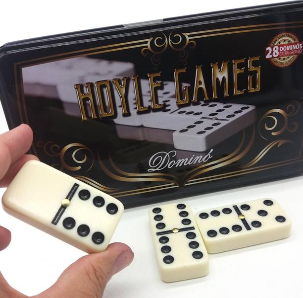 Jogo de dominó extra grosso 28 peças Premium tipo osso - Hoyle Games Imagem de Jogo de dominó extra grosso 28 peças Premium tipo osso
