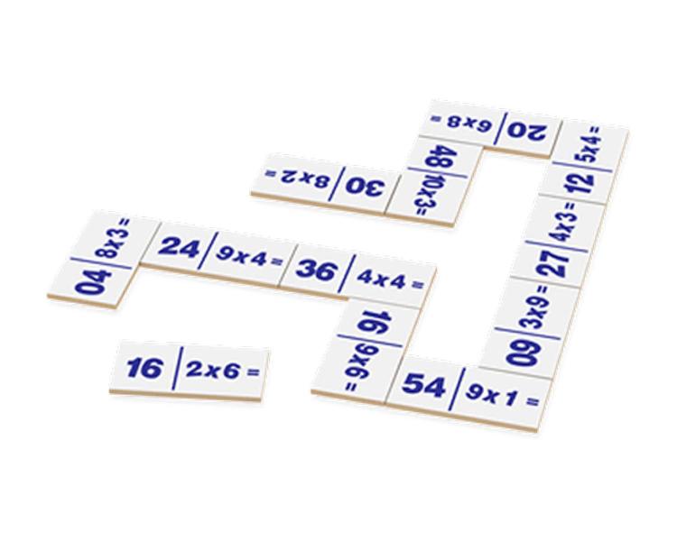 Jogo de Dominó Operações Matemáticas - Multiplicação - com 28 Peças em Madeira da Junges Ref 766 Imagem de Jogo de Dominó Operações Matemáticas - Multiplicação - com 28 Peças em Madeira da Junges Ref 766
