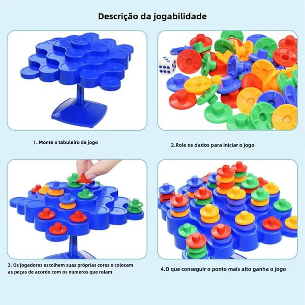 Imagem de Jogo de Empilhamento de Brinquedo de Mesa para Crianças - Divertido e Educativo para Viagens em Família